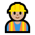 👷🏼 construction worker: medium-light skin tone display on Windows